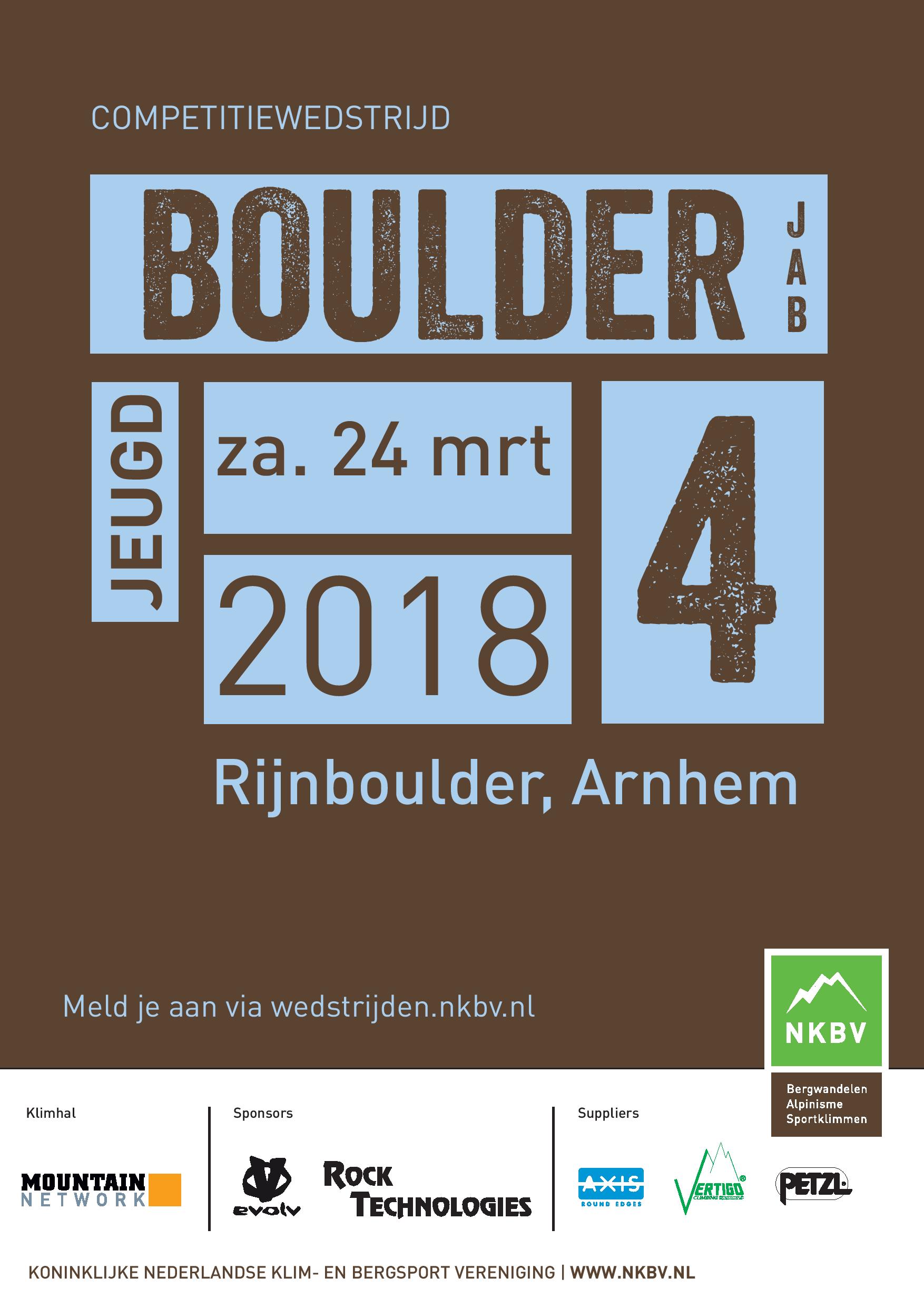 Zaterdag 24 maart eerste landelijke wedstrijd in RijnBoulder 1