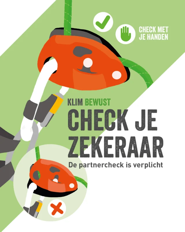 Ieder jaar staan we samen met de Stichting Veiligheid Klimsport een week lang stil bij veiligheid in de klimhal. Omdat we zien dat incidenten vaak een direct gevolg zijn van een niet volledige partnercheck, besteden we daar deze week met de KLIM BEWUST campagne extra aandacht aan.

Een partnercheck is alleen een goede check als die wederzijds bewust gebeurt. Check met je handen én je ogen zodat je zeker weet dat alles goed zit. Wat er kan gebeuren als je je partnercheck niet bewust doet? Lees een aantal recente voorvallen in Nederlandse klimhallen (link in bio).

Wist je dat de partnercheck verplicht is? Wees zuinig op je klimmaatje en jezelf, doe de bewuste partnercheck!

#klimbewust #svk #nkbv #klimmen #veilig #partnercheck #metjehandenenjeogen #checkyoucheckme #iflyoulovemecheckme