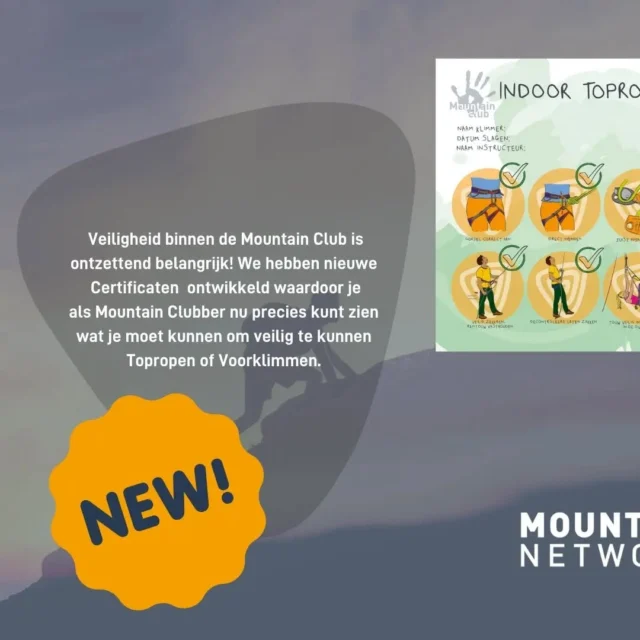 Samen met @rocksnjugs hebben we super vette nieuwe certificaten ontwikkeld voor de Mountain Club! Heb jij ze al gezien? Op ieder certificaat staat precies wat je moet kunnen om veilig te kunnen topropen of voorklimmen🧗 je trainer kan zo goed zien wat je al kan en zelf weet je ook precies waar je nog aan kan werken💪

@noardwand @mountainnetworkdordrecht @mountainnetworkarnhem @mountainnetworkamsterdam @mountainnetworkheerenveen @mountainnetworknieuwegein 

#veiligheid #safetyfirst