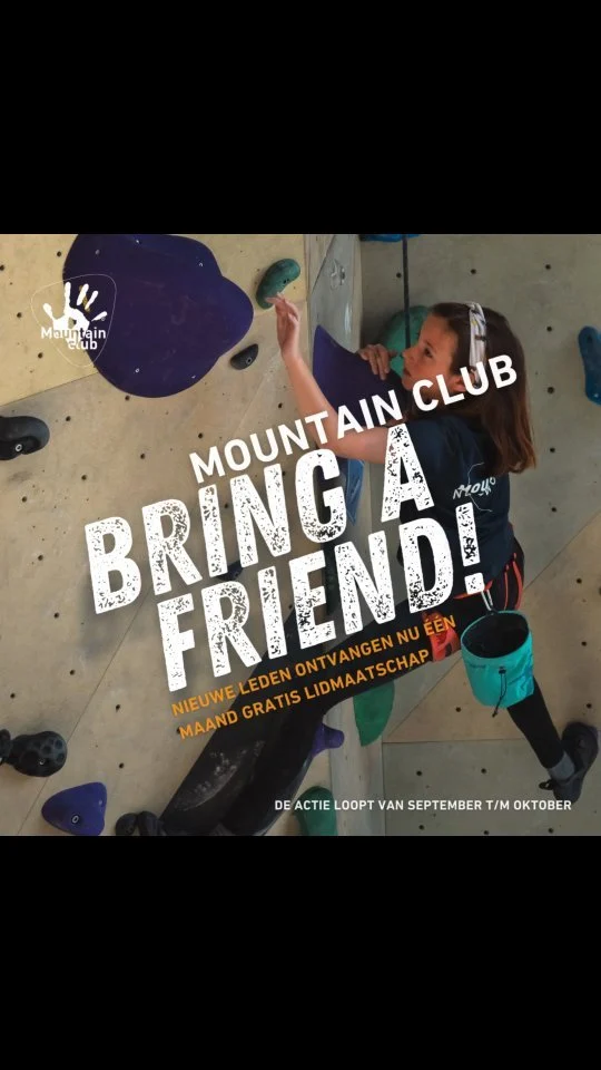 Tijdens de Mountain Club Bring a Friend actie ontvang je nu één maand gratis lidmaatschap!

Vind jij klimmen of boulderen het leukste dat er is? Word dan lid van de Mountain Club in één van de klim- of bouldercentra van Mountain Network. Je leert van alles over de klim- en bouldersport en maakt er nieuwe vrienden! Ook worden er regelmatig leuke activiteiten georganiseerd.

Onze huidige actie:
Sluit in de maand september of oktober 2024 een lidmaatschap af bij één van onze zeven klim- en bouldercentra en volg de eerste maand gratis trainingen.

Check de link in onze bio voor meer informatie.

Zien we je snel?

#mountainnetwork #mountainclub