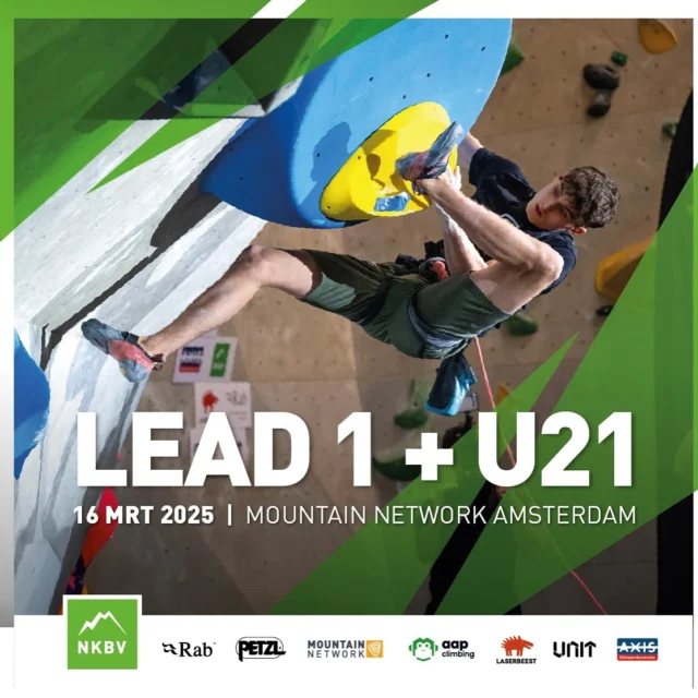 DUTCH NATIONAL QUALIFIER - LEAD 1 🇳🇱 

On the 16th of March we have the honor to host the first national lead competition of this season, organized by the the @_nkbv The best Dutch athletes will try their best to put up a show, so you’re more than welcome to spectate and cheer them on! Routes will be set by @setroutesetting 

Important:

- We are closed to whole day for regular climbing
- Coming week will be busy during the day with routesetting activities

Competition time schedule:

11:00 Start qualification round
14:30 Start semi-final round
16:45 Start final round

See you Sunday?