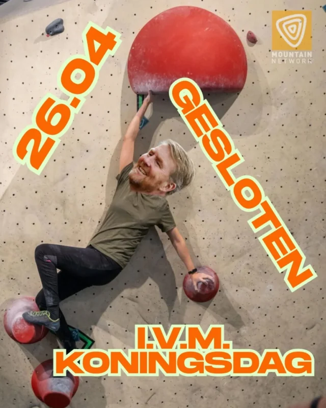 🟠 26 april viert onze Koning zijn verjaardag. Rijnboulder zal daarom deze dag gesloten zijn, we zien je graag de 27e weer in de hal! 🟠