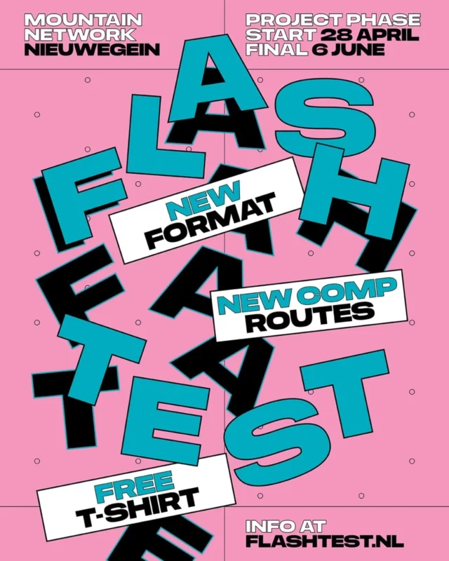 WE ZIJN VAN START. 

De projectfase is begonnen! 
Elke week worden er 4 routes gebouwd, 2 voor de categorie tot 6b en 2 extra voor de categorie 6c en hoger. Je hebt tot 6 Juni om je score op deze routes te proberen en je score te verbeteren. 

Via Toplogger hou je bij tot welke zone je gekomen bent. Je kan de routes zovaak als je wilt doen om zoveel mogelijk TOPS te halen. 

FLASH TEST FINALE. 
Op 6 Juni worden dan de laatste routes vrij gegeven. Voor de laatste routes krijg je 1 kans, hier geldt hoever je komt in je FLASH poging als score. Heb jij je nog niet aangemeld? Doe dat dan nu! je kan je tot 23 mei aanmelden voor de FLASHTEST.

Als lid kan je gratis mee doen en krijg je bij de finale een uniek FT shirt.
Als niet lid kan je ook mee doen, dan betaal je eenmalig €20 euro en krijg je ook bij de finale een uniek FT shirt. 

#flashtest #climbing #climbingcomunity #klimmen #climb #climber #klimmer #mountainnetworknieuwegein
