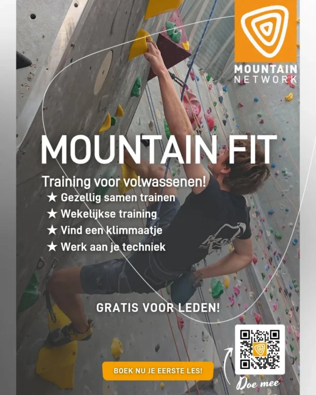Wat is het?
De Mountain Fit training is een wekelijkse training waarin je gezellig met andere klimmers kan werken aan persoonlijke trainingsdoelen. Je wordt begeleid door één van onze enthousiaste en ervaren sportklimtrainers. Tijdens de eerste training zal de trainer samen met je kijken naar je beginniveau en op basis daarvan krijg je wekelijks opdrachten die zich richten op het verbeteren van techniek, kracht, tactiek en mentale aspecten. Om het meeste uit de mountain fit te halen raden we aan om wekelijks mee te doen. Voor members is dit gratis. Ben je geen member? Dan kan je mee mee doen door een 10x rittenkaart te kopen, met deze kaart kan je reserveren in de sportivity app. 

Wanneer?
Elke dinsdag en vrijdag om 19:30, een training duurt 2 uur.

Wie?
Je krijgt les van onze Vera, Tessa of Sterre.

Waar?
Mountain network Nieuwegein.

Zie ik jou komende week terug?

#mountainnetwork #mountainfit #klimmen #klimmers #climb #climbingcomunity #mountainnetworknieuwegein